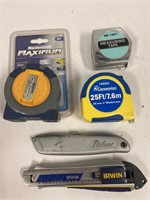Tape measures and utility knives