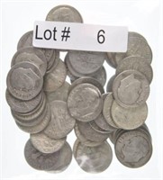 Lot # 6 - Fifty 1964 & Pre Roosevelt Silver