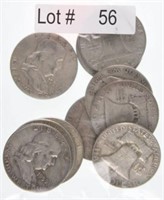 Lot # 56 - Ten Franklin Silver Half Dollars