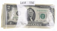 Lot # 114 - Six 1976 Green Seal $2 Bills
