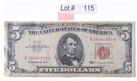 Lot # 115 – Three 1963 Red Seal $5 Bills