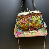 Beautiful Beaded/Sequined Flower Purse
