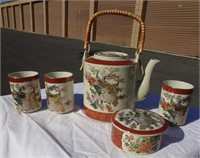 Oriental Tea Pot & Cups