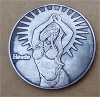 Hobo Style Challenge Coin Heads Tails Sexy