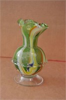 Small Art Glass Vase w/ Flared Edge