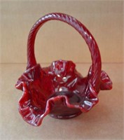 Fenton Ruby Red Glass Basket