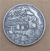 Hobo Style Train Challenge Art Coin
