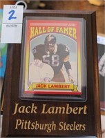 Jack Lambert card on plaque