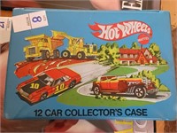 Hot Wheels 12 car collector's case with contents