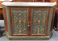 CONTEMPORARY CONSOLE CABINET W/PAINTED DOORS