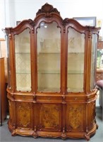 FRENCH STYLE CHINA CABINET WITH TRIPLE GLASS DOOR