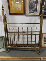 3/4" SIZE ANTIQUE BRASS BED WITH RAILS
