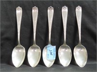 5 STERLING INLAID SPOONS