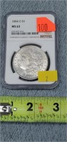 1884-O Graded Morgan Silver Dollar