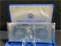 2000 ONE DOLLAR SILVER CERTIFICATE WITH COA