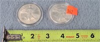 2- 2000 AE Silver Dollars