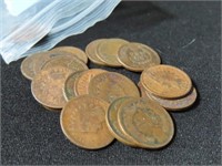 19 ASSORTED INDIAN HEAD CENTS