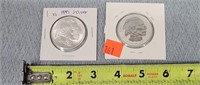 2- 1 oz. Silver Coins- Indian
