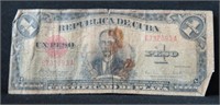 SERIES OF 1954 REPUBLIC OF CUBA 1 PESO SILVER