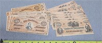 COPIES 8- $50 & 11- $100 Confederate Bills