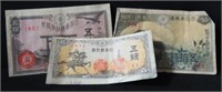 3 JAPANESE CURRENCY NOTES