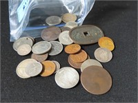 ASSORTED FOREIGN COINS - SOME HAVE SILVER CONTENT