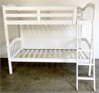 BUNK BED WITH LADDER, MATTRESSES AND BEDDING