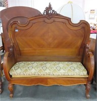 BENCH MADE FROM A FRENCH STYLE FULL SIZE BED