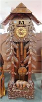 BLACK FORREST STYLE GRANDFATHER CLOCK WITH BEARS,