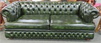 CHESTERFIELD STYLE TUFTED LEATHER SOFA -7"