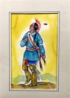NATIVE AMERICAN WATERCOLOR BY CHEW