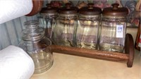 Glass & wood Canisters set, canister jar
