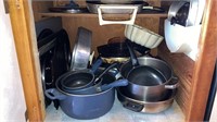 Pots & pans electric skillet Kitchen cupboard lot