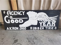 Agency Good year tire  60x22 wood sign