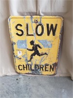 slow childern sign metal 18x24