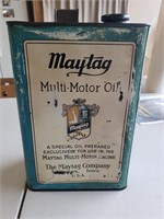 Vintage Maytag motor oil can empty