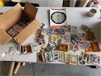 Box of Assorted Baseball Cards and Items