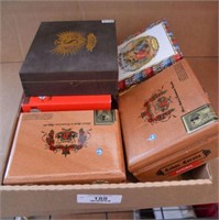 Assorted cigar boxes and collectibles