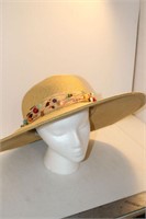 Sun And Sand Straw Hat With Beaded Band