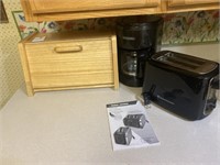 Toaster coffee pot and bread box