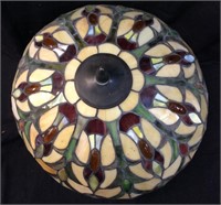 VINTAGE STAINED GLASS STYLE CHANDELIER