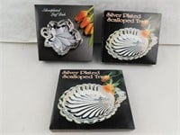 3pc Pack of Silver Plated Trays