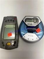 Portable CD player and barcode scanner for package
