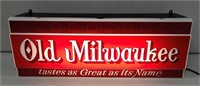 Old Milwaukee Beer Lighted Sign 22" x 9" Works