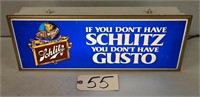 Schlitz Lighted Bar Sign 19"x8" Working