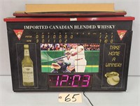 Windsor Canadian Whiskey Bar Clock 24"x18"