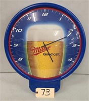Miller Beer Battery Op Wall Clock As Is 20"