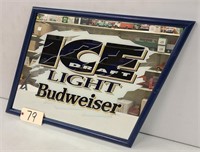 Budweiser Ice Light Draft Bar Mirror 25"