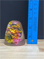 Cute VTG Flowers & Bumblebee Paper Weight
