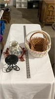 Baskets, candle holder, lamp shade